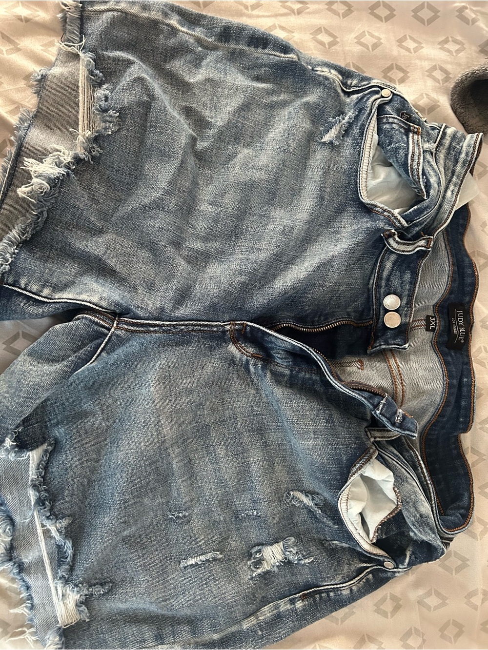 Judy Blue Light Wash Distressed Denim Shorts
